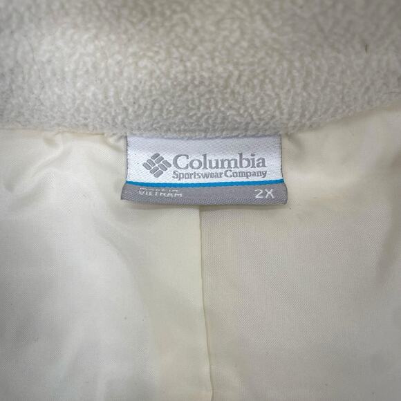 Columbia Womens 2XL Quilted Fleece Mix It Around Full Zip Ivory Vest - Picture 13 of 14
